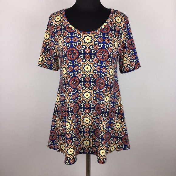 LuLaRoe | Tops | Lularoe Perfect T Xs Geometric Tunic Slit Sides | Poshmark